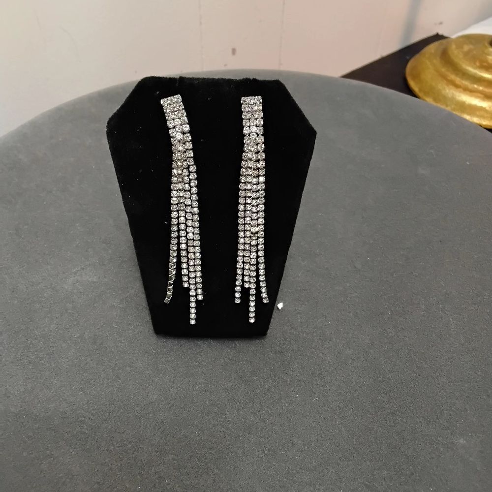 Sparkling Silver Tassel Earrings